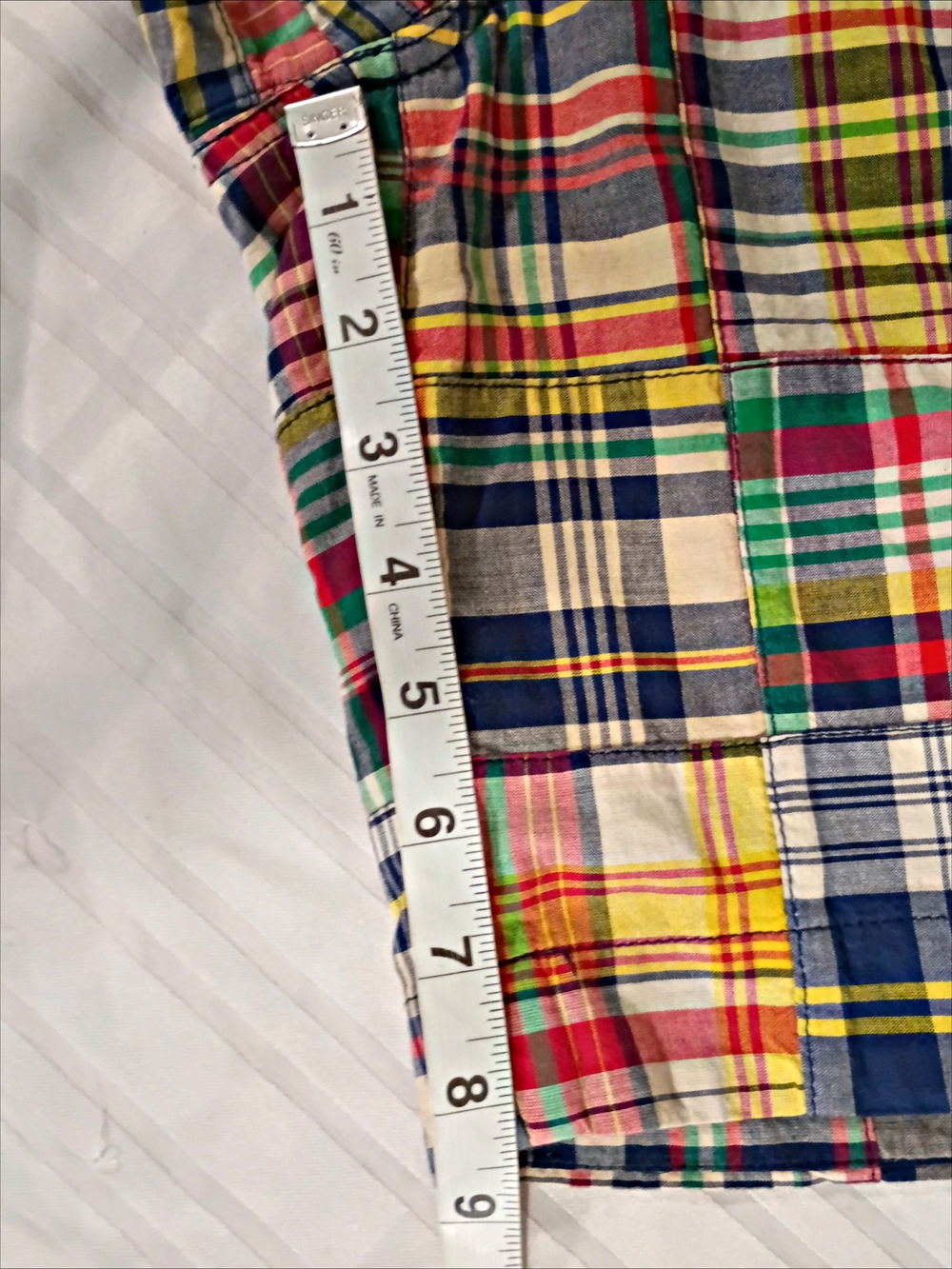 Polo Ralph Lauren Men's 38 Patchwork Madras Plaid Shorts 100% Cotton NWT - Picture 5 of 10